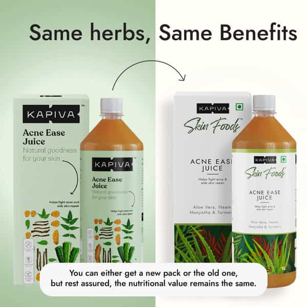 Kapiva Acne Ease Juice 1L - Ayurvedic Juice For Acne Control | 4 Ayurvedic Herbs