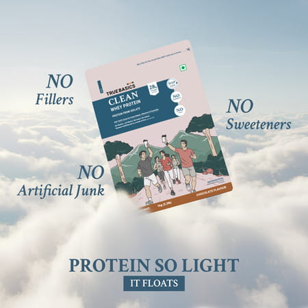 Truebasics Clean Whey 100% Protein Isolate Powder (Chocolate 1kg) | 28g Protein