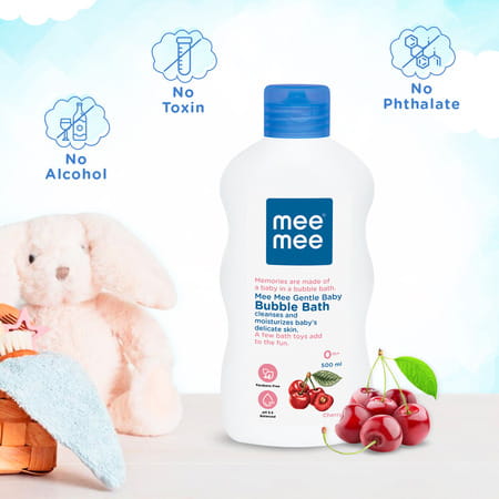 Meemee Gentle Baby Bubble Bath With Cherry Extracts | Dermatological Tested (500 Ml)