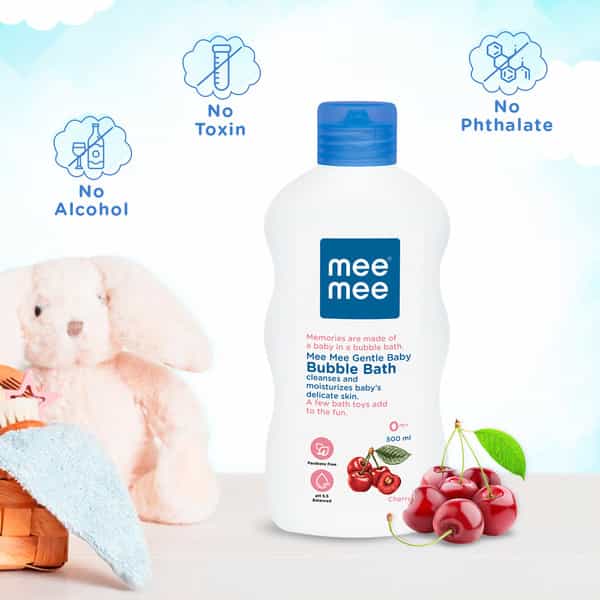 Meemee Gentle Baby Bubble Bath With Cherry Extracts | Dermatological Tested (500 Ml)