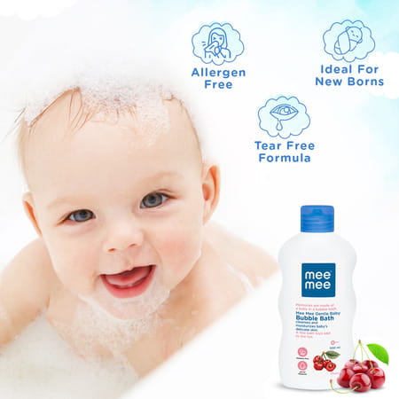 Meemee Gentle Baby Bubble Bath With Cherry Extracts | Dermatological Tested (500 Ml)