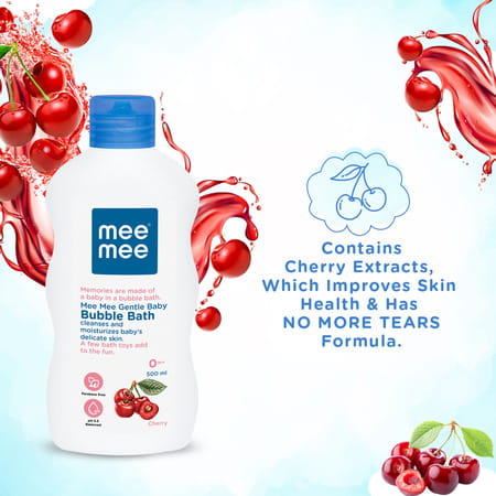 Meemee Gentle Baby Bubble Bath With Cherry Extracts | Dermatological Tested (500 Ml)