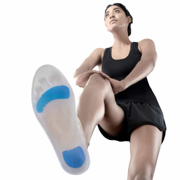 Vissco Silicone Insoles For Relieving Foot Pain Shock Absorber & For Sports - Small (Grey)