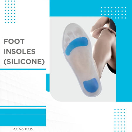 Vissco Silicone Insoles For Relieving Foot Pain Shock Absorber & For Sports - Small (Grey)