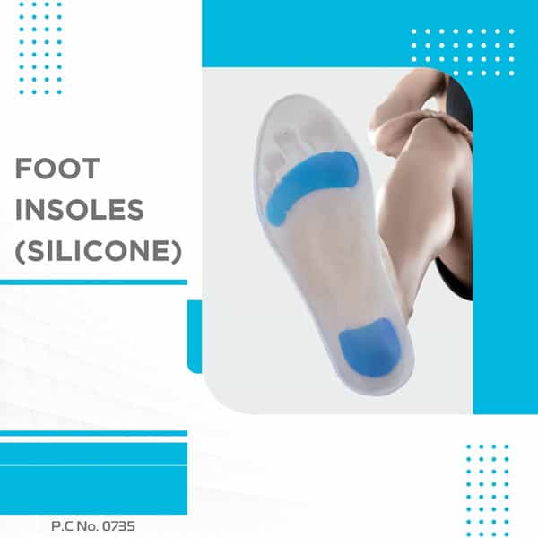 Vissco Silicone Insoles For Relieving Foot Pain Shock Absorber & For Sports - Small (Grey)