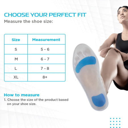 Vissco Silicone Insoles For Relieving Foot Pain Shock Absorber & For Sports - Small (Grey)