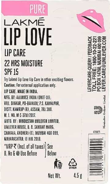 Lakme Lip Love Chapstick Purlipcare-4.5 G