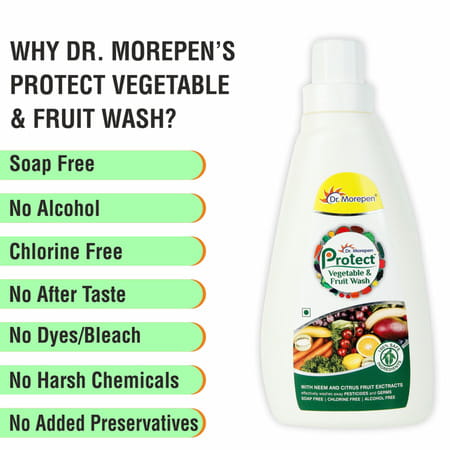 Dr. Morepen Fruits And Vegetable Cleaner Wash Liquid With Neem & Citrus For Pesticides - 500ml