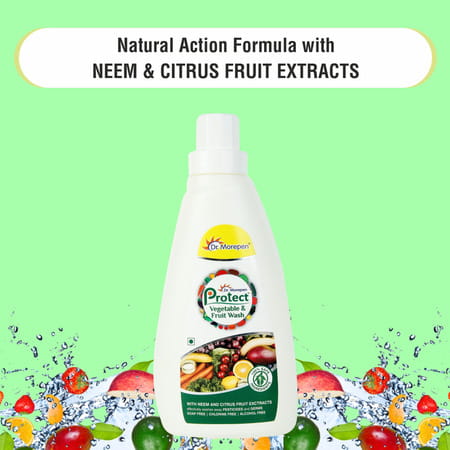 Dr. Morepen Fruits And Vegetable Cleaner Wash Liquid With Neem & Citrus For Pesticides - 500ml