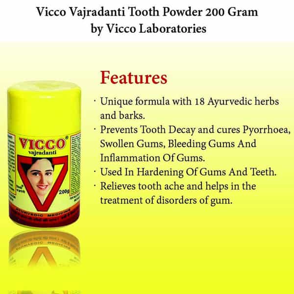Vicco Vajradanti Ayurvedic Powder - 200 Gm