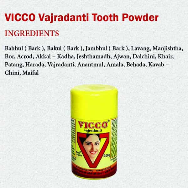 Vicco Vajradanti Ayurvedic Powder - 200 Gm