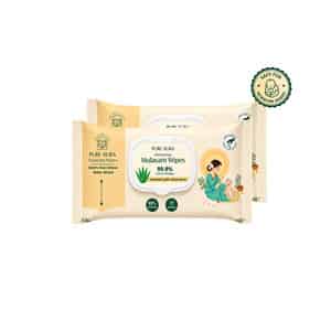 Pure Aura Baby Wipes - Doctor Recommended Pure Water Wipes With Aloe Vera 72 Pulls Pack Of 2