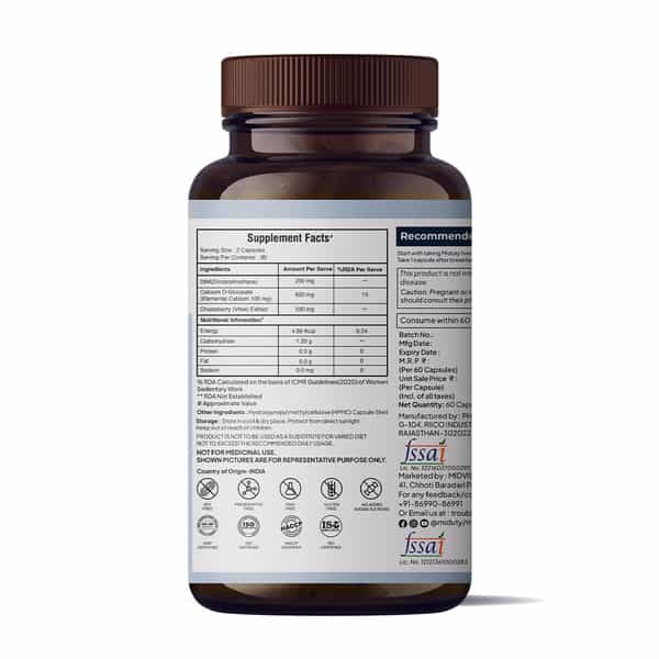 Miduty Estrogen Balance - Dim - Vitex - Hormonal Balance - Pcos - Menopause Support - 60 Capsules