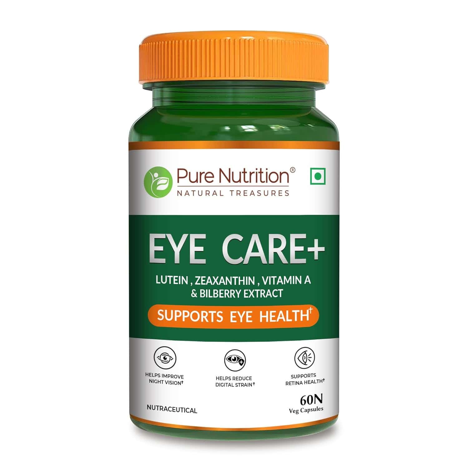 Pure Nutrition Eye Care+ 60 Veg Capsules With Lutein