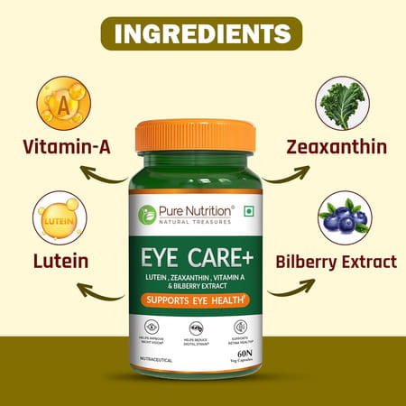 Pure Nutrition Eye Care+ 60 Veg Capsules With Lutein
