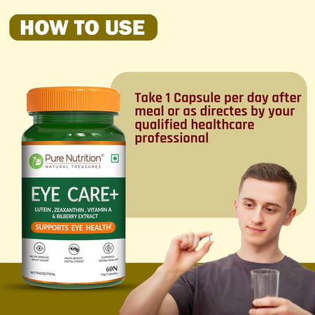Pure Nutrition Eye Care+ 60 Veg Capsules With Lutein
