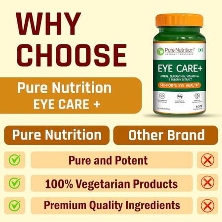 Pure Nutrition Eye Care+ 60 Veg Capsules With Lutein