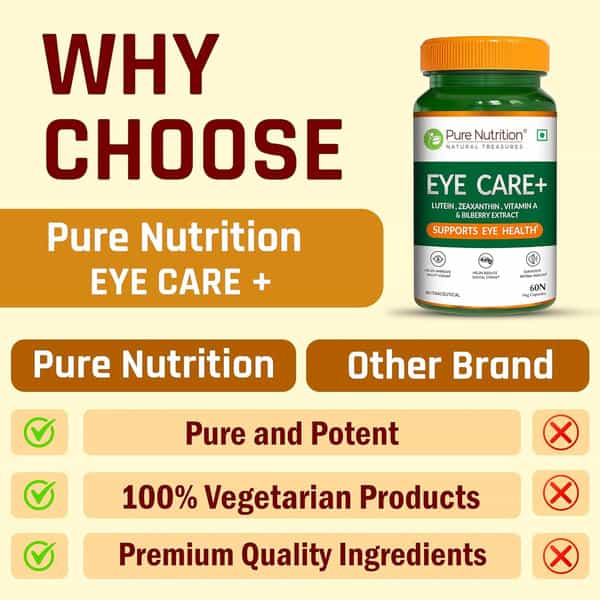 Pure Nutrition Eye Care+ 60 Veg Capsules With Lutein