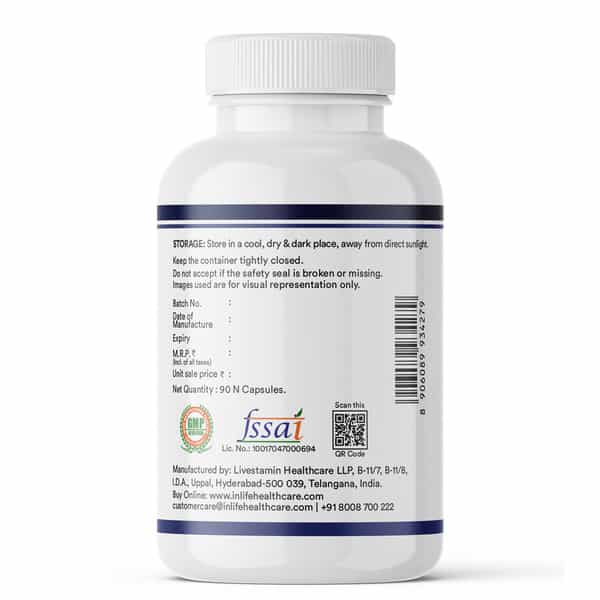Inlife Magnesium L Threonate Supplement 2083 Mg Vitamin B12 |Cognitive Health | Sleep Support - 90 N