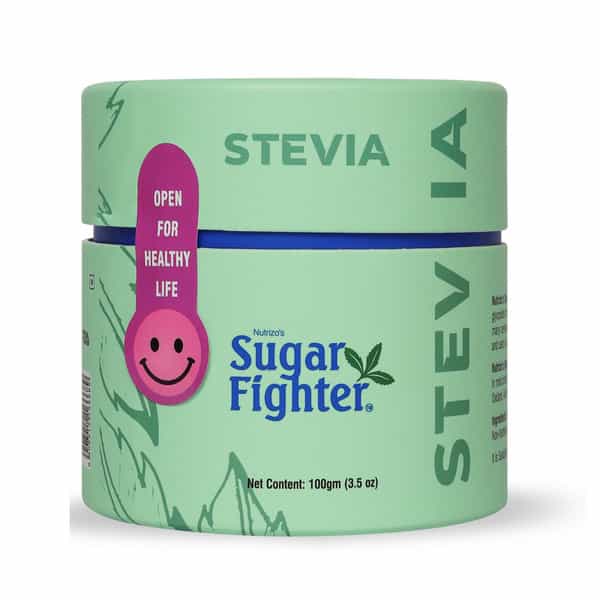 Sugar Fighter Stevia Jar - Zero Calories & Fat Free Sweetener - Natural Stevia - 100Gms