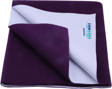 Newnik Cozymat Dry Sheet (Size: 140cm X 220cm) Single Bed Plum