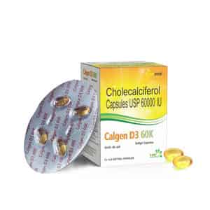 Genone Calgen D3 60k Vitamin D3 For Boosting Immunity | Healthy Bones And Strong Muscles (20 Caps)