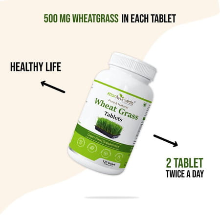 Attar Ayurveda Wheat Grass Tablets (120 Tablets | 500mg)