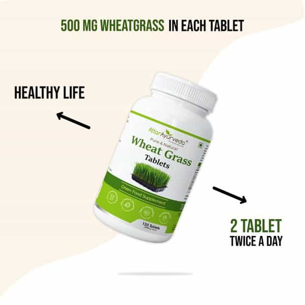 Attar Ayurveda Wheat Grass Tablets (120 Tablets | 500Mg)