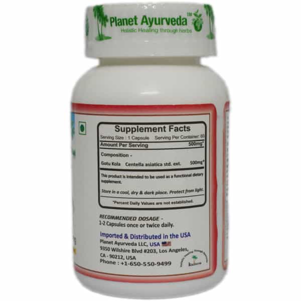 Planet Ayurveda Gotu Kola - 60 Capsules