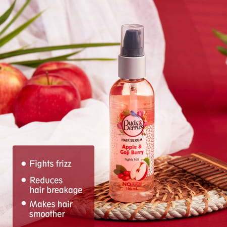 Buds & Berries Frizz Control Hair Serum With Apple And Goji Berry | Frizz Free Hair (100 Ml)