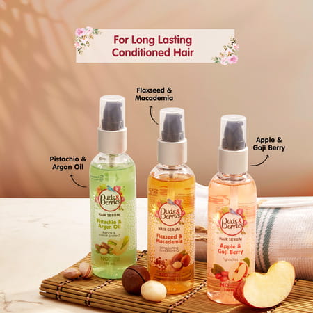 Buds & Berries Frizz Control Hair Serum With Apple And Goji Berry | Frizz Free Hair (100 Ml)