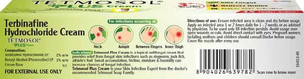 Tetmosol Plus Cream-Topical Antifungal Cream-Kills Fungus Relieves Itching And Skin Infections - 10G