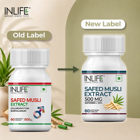 Inlife Safed Musli Extract 500Mg (60 Vegetarian Capsules)