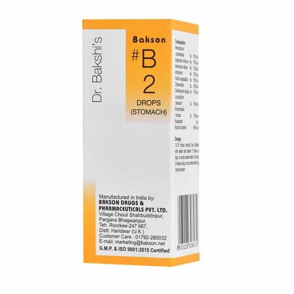 Dr Bakshi's Bakson Homoeopathy B2 Stomac Drops 30 Ml