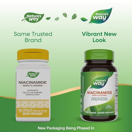 Nature's Way Niacinamide | Supports Cellular Energy* | 500Mg Per Serving | 100 Capsules