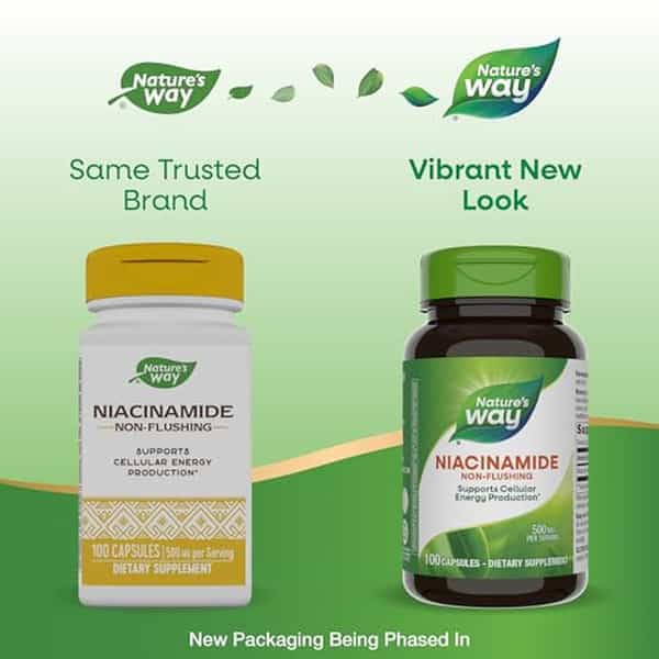 Nature's Way Niacinamide | Supports Cellular Energy* | 500Mg Per Serving | 100 Capsules