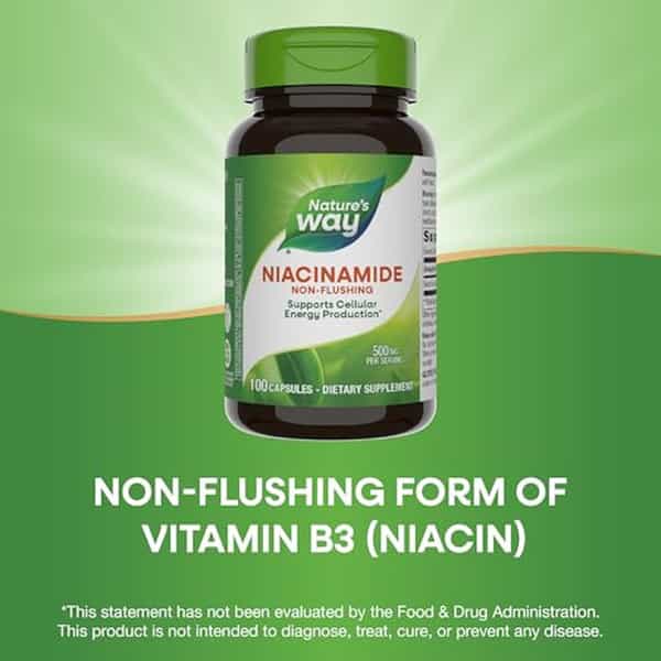 Nature's Way Niacinamide | Supports Cellular Energy* | 500Mg Per Serving | 100 Capsules
