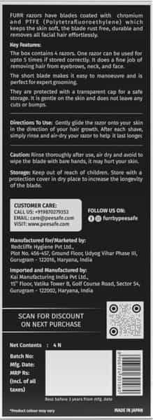 Furr By Pee Safe Face Razor - Pack Of 4