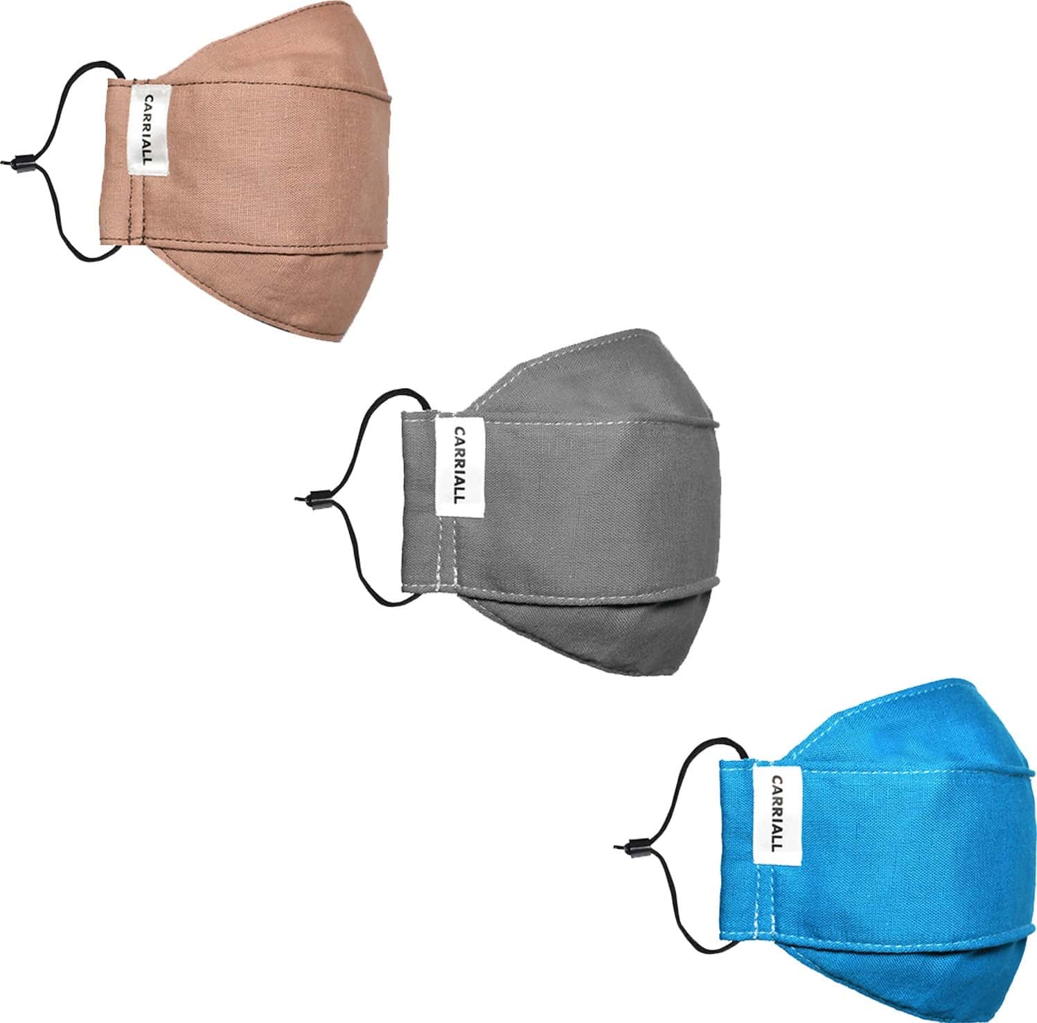 Carriall Adult Unisex 3 Layer Reusable Washable Cotton Mask (Camsl087) Pack Of 3