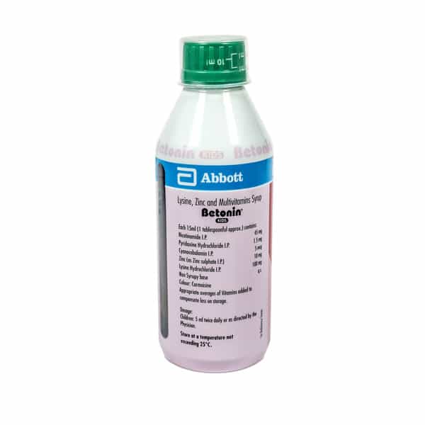 Betonin Kids Mixed Fruit Bubblegum Flavour Multivitamin Syrup 450 Ml