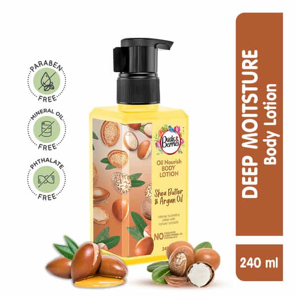 Buds & Berries Oil Nourish Light Body Lotion With Shea Butter And Argan Oil (240 Ml)
