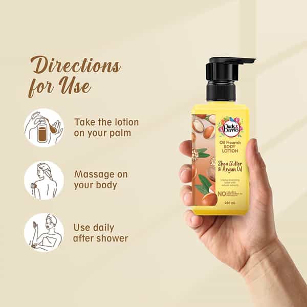 Buds & Berries Oil Nourish Light Body Lotion With Shea Butter And Argan Oil (240 Ml)