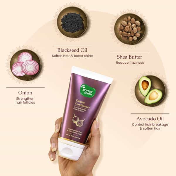 Mother Sparsh Onion Hair Conditioner With Raw Onion Concentrate | Suitable For Women & Men | 75Ml