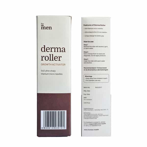 Formen Derma Roller For Hair Growth 540 (0.5 Mm) Titanium Micro-Needles (Pack Of 2)