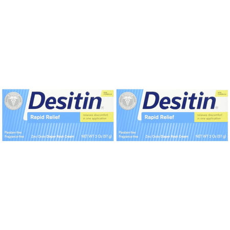 Desitin Rapid Relief Zinc Oxide Diaper Rash Cream (Pack Of 2)