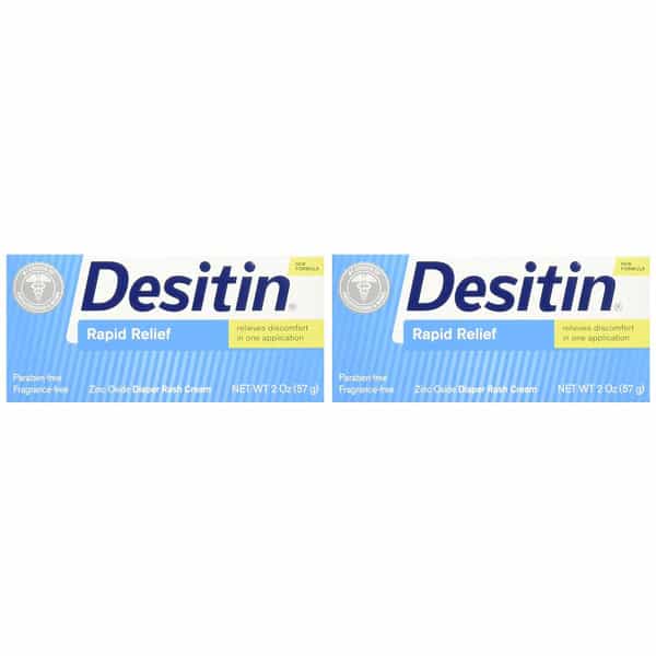 Desitin Rapid Relief Zinc Oxide Diaper Rash Cream (Pack Of 2)