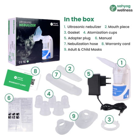 Sahyog Wellness Ultrasonic Nebulizer Machine With Nebulizer Kit Including Children And Adult Masks