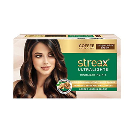Streax Ultralights Hair Color Highlighting Cappuccino Brown 60ml X Pack Of 6 Cappuccino Brown
