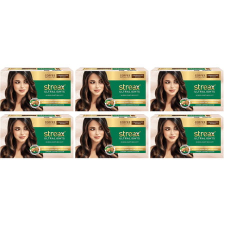 Streax Ultralights Hair Color Highlighting Cappuccino Brown 60ml X Pack Of 6 Cappuccino Brown