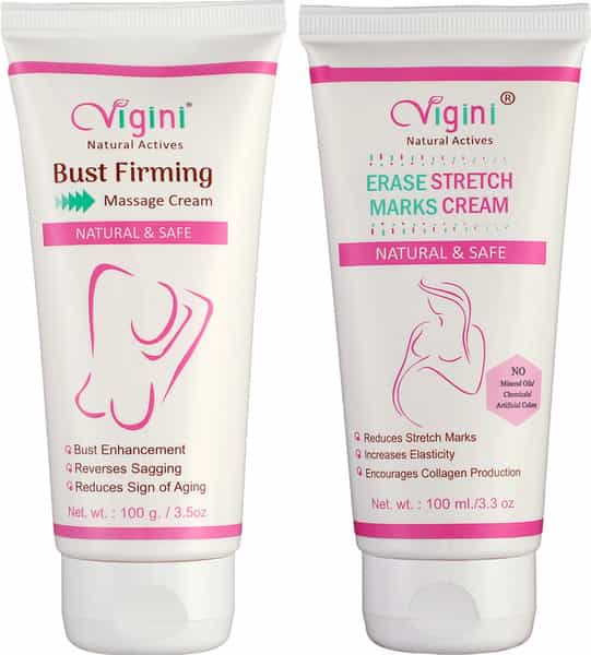 Vigini Bust Firming Massage Cream + Erase Stretch Marks Removal | After Pregnancy Oil Cream 200Ml